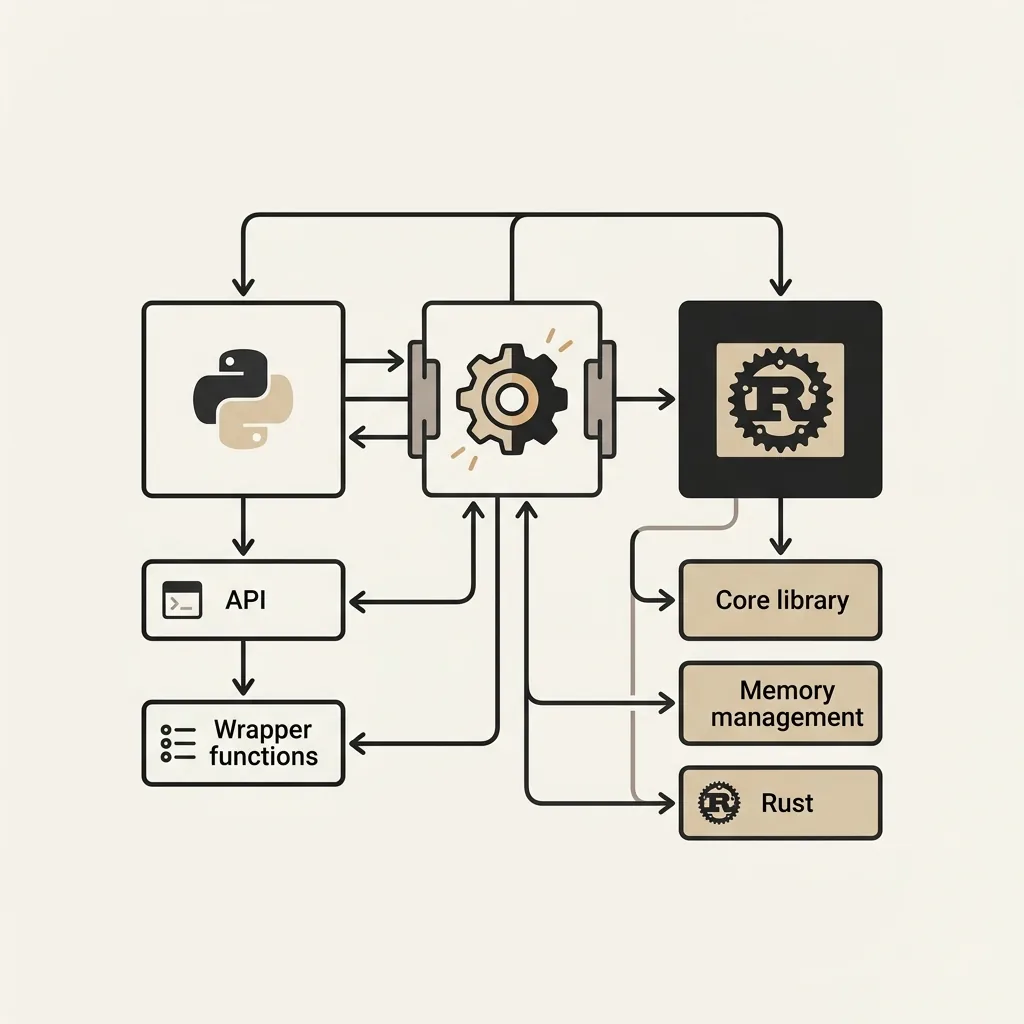 PythonSTL - Python and Rust FFI bridge architecture illustration